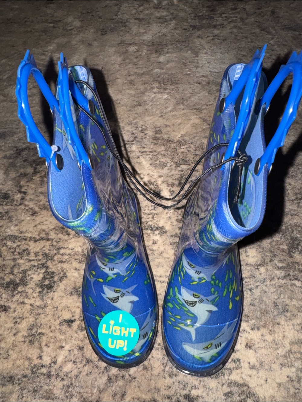 Western Chief Kids Blue Shark Light-Up Rain Boots